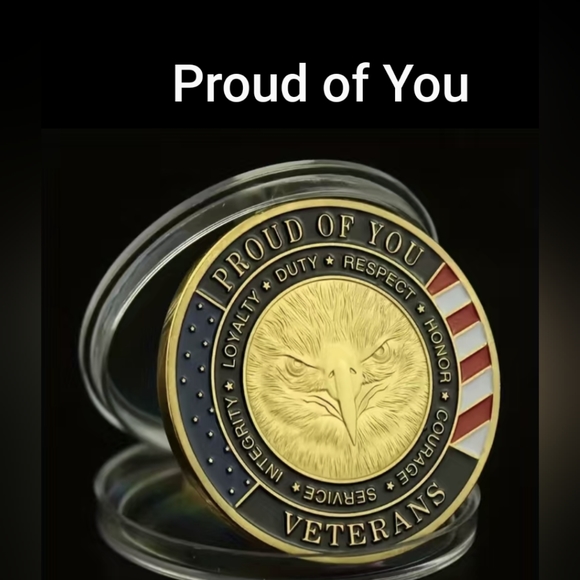 VETERAN'S Thank You for Your Service United States Souvenir Coin Gold Plat… - Picture 2 of 11